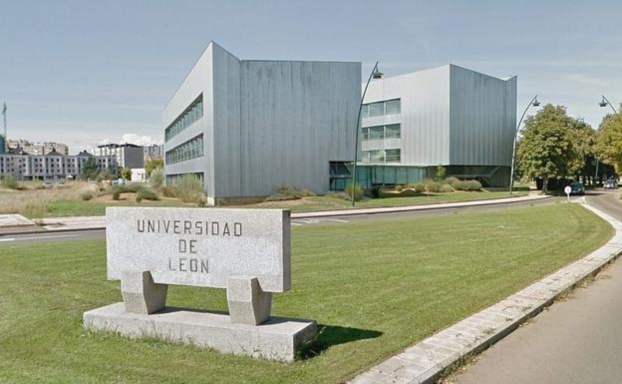 Vía de acceso a la Universidad del León, en el Campus de Vegazana.