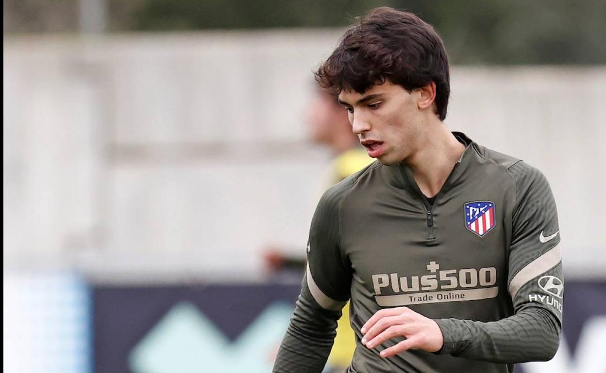 Joao Félix, en un entrenamiento del Atlético. 