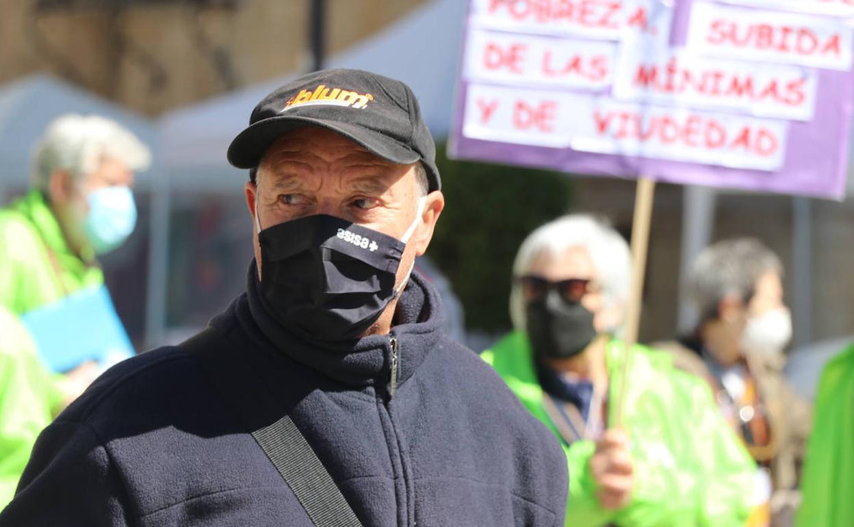 Un leonés en una concentración este sábado en la capital. 