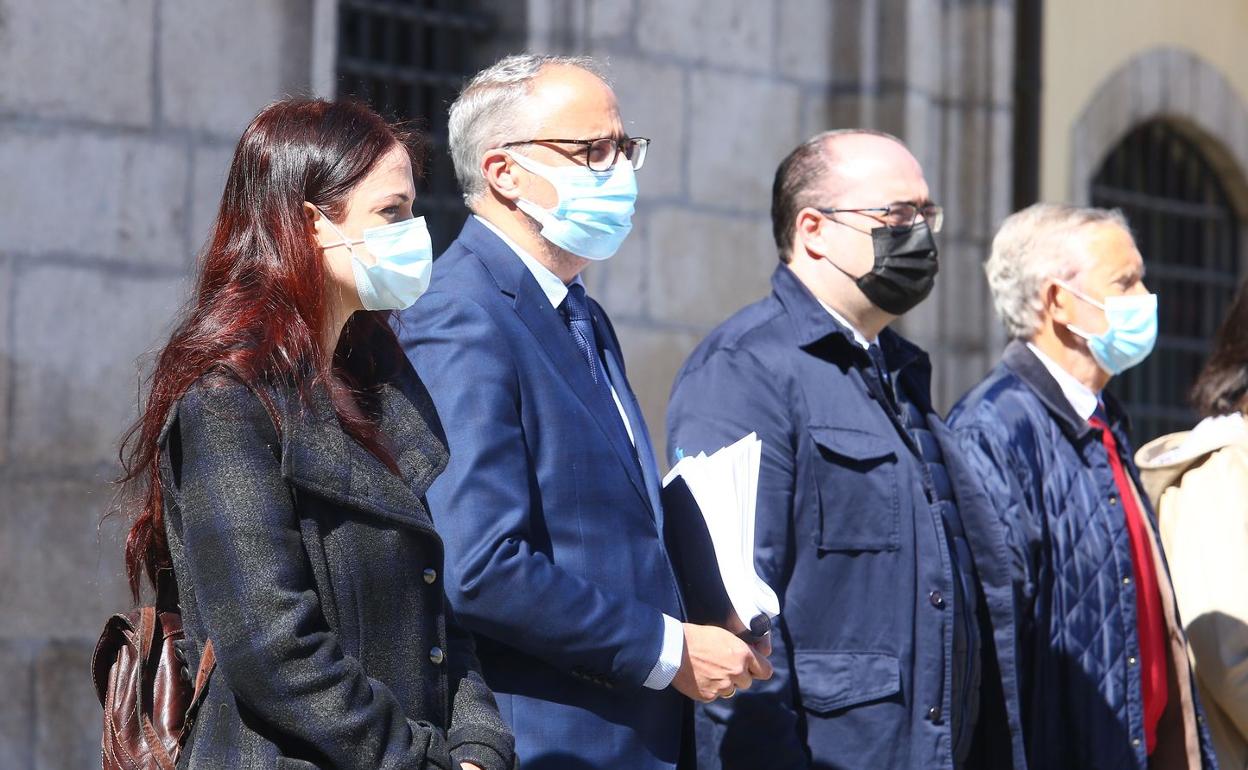 Un instante de la concentración realizada en Ponferrada. 