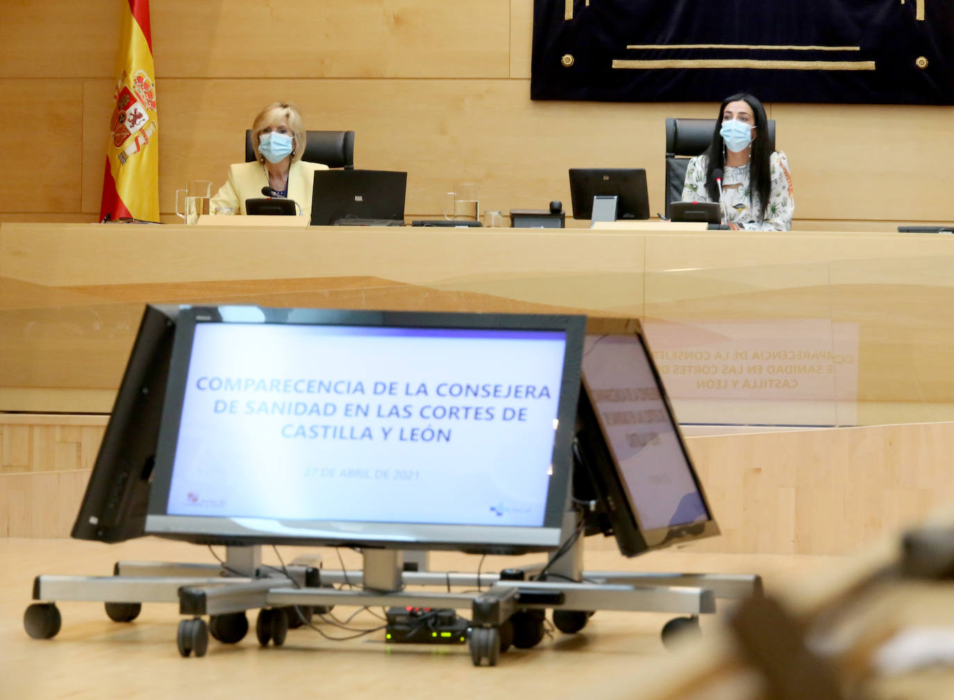 La consejera de Sanidad, Verónica Casado, comparece en las Cortes de Castilla y León para informar sobre la situación epidemiológica de la Comunidad.