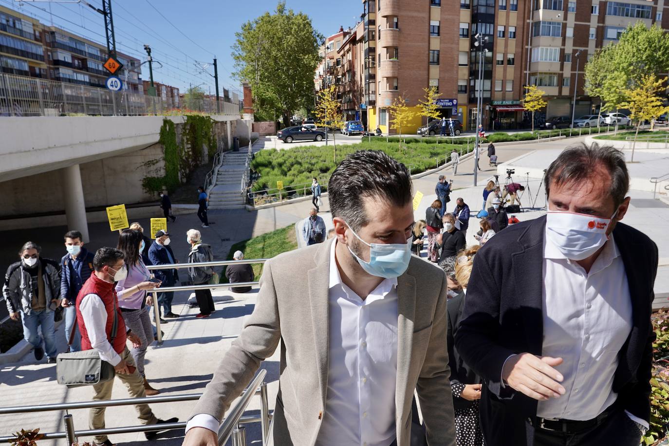 Fotos: El secretario general del PSCyL visita las obras del túnel de Andrómeda
