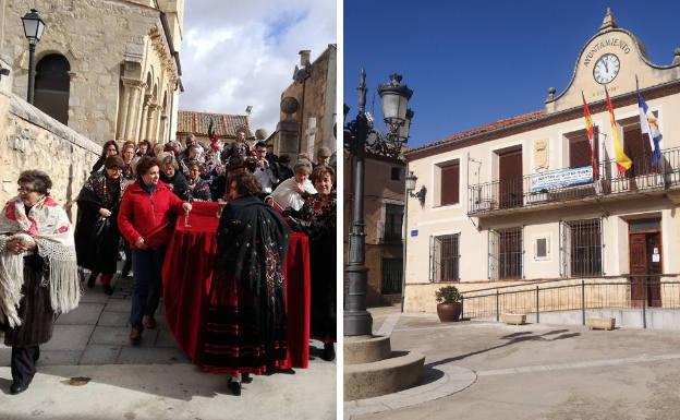 Celebración de Santa Águeda y fachada de la Casa Consistorial.