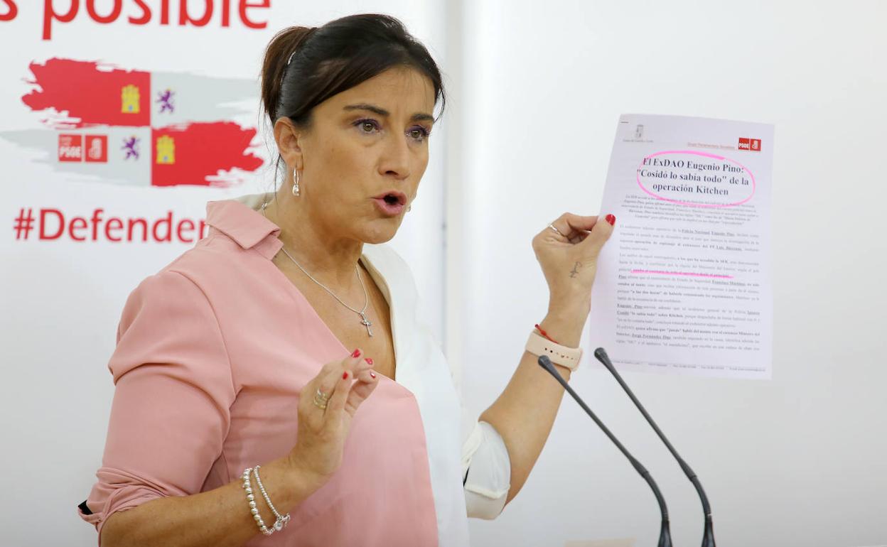 La secretaria de Organización del PSOECyL y vicepresidenta segunda de las Cortes de Castilla y León, Ana Sánchez, analiza la «corrupción» vinculada al Partido Popular de Castilla y León.