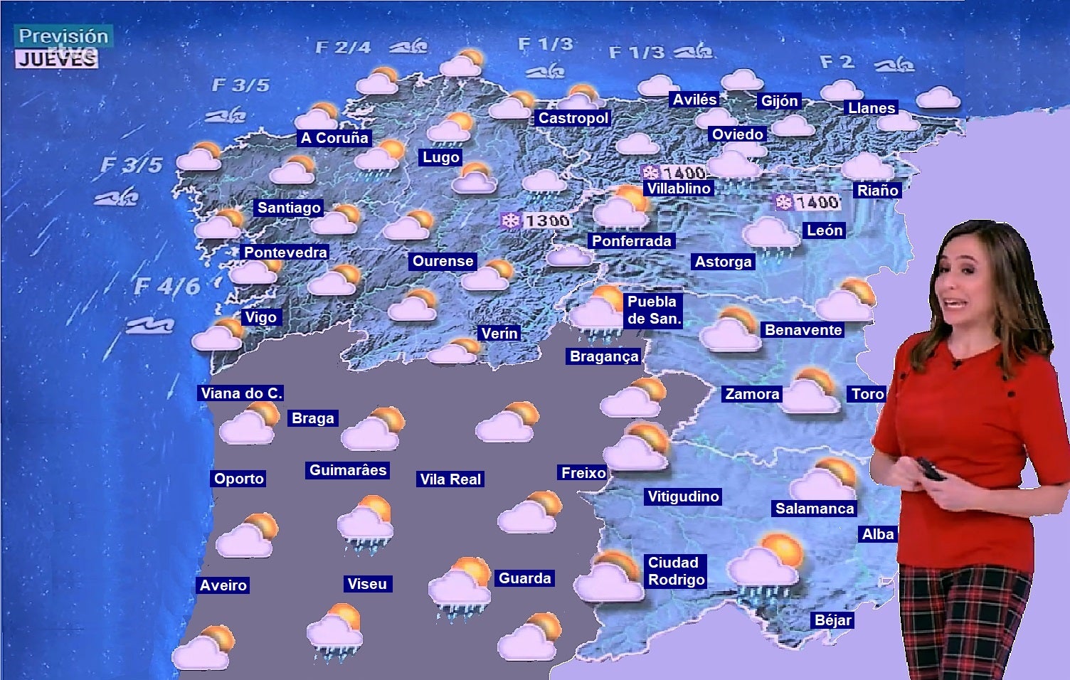 Imagen del apartado dedicado a la prev isión metereológica en La 1 de TVE.