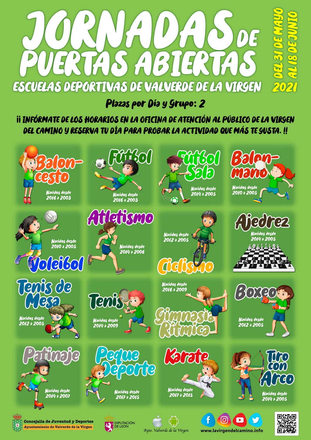 Cartel de la propuesta de Jornadas Abiertas de Valverde de la Virgen.