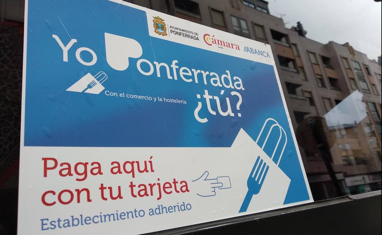 Establecimiento adherido a la campaña de bonos al comercio en Ponferrada.