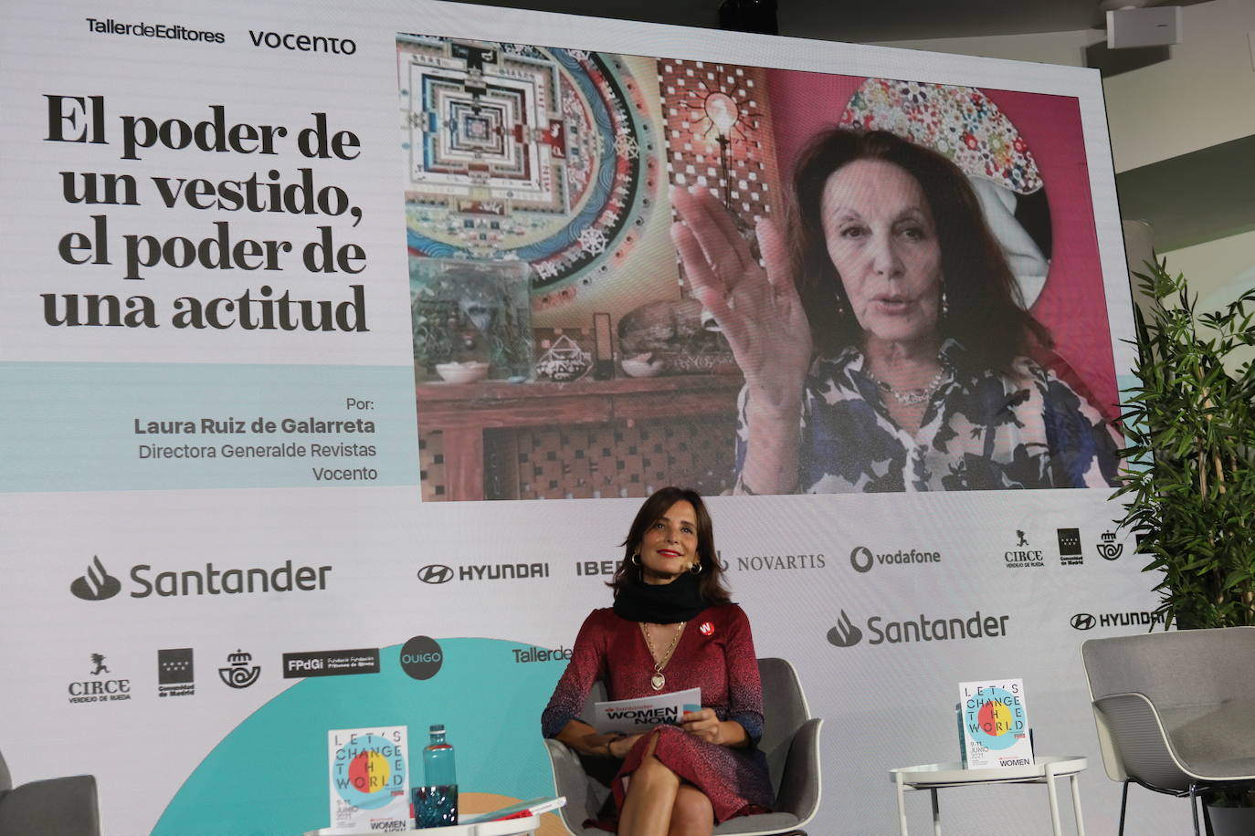 Diane von Furstenberg, diseñadora de moda, símbolo de la liberación femenina en los 70, empresaria y filántropa, durante su intervención en el Santander WomenNOW.