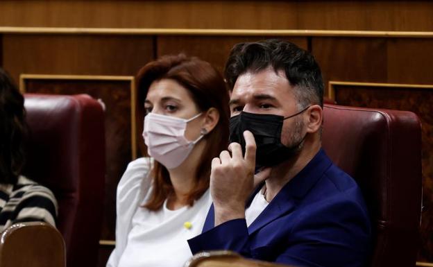 El diputado de Esquerra Gabriel Rufián, hoy en el Congreso. 