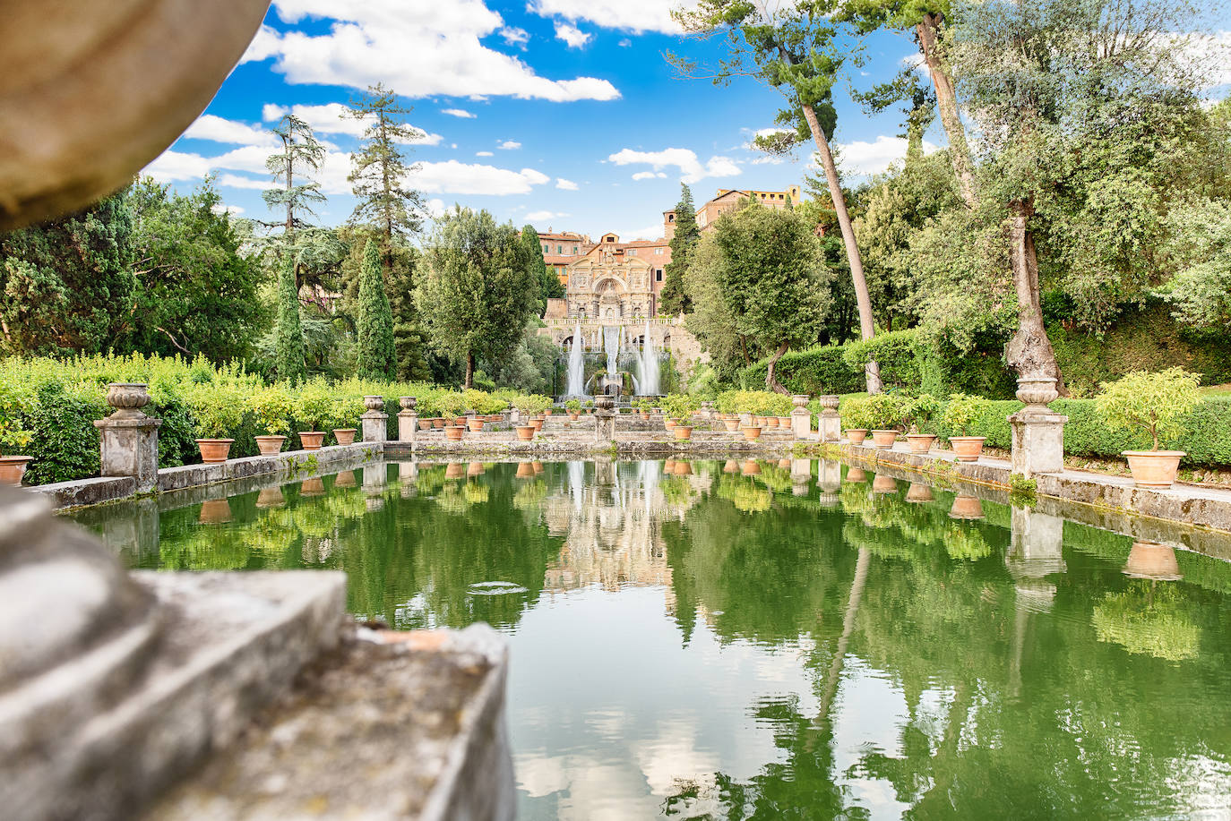 Jardín de Villa d’Este, en Tivoli, Italia.