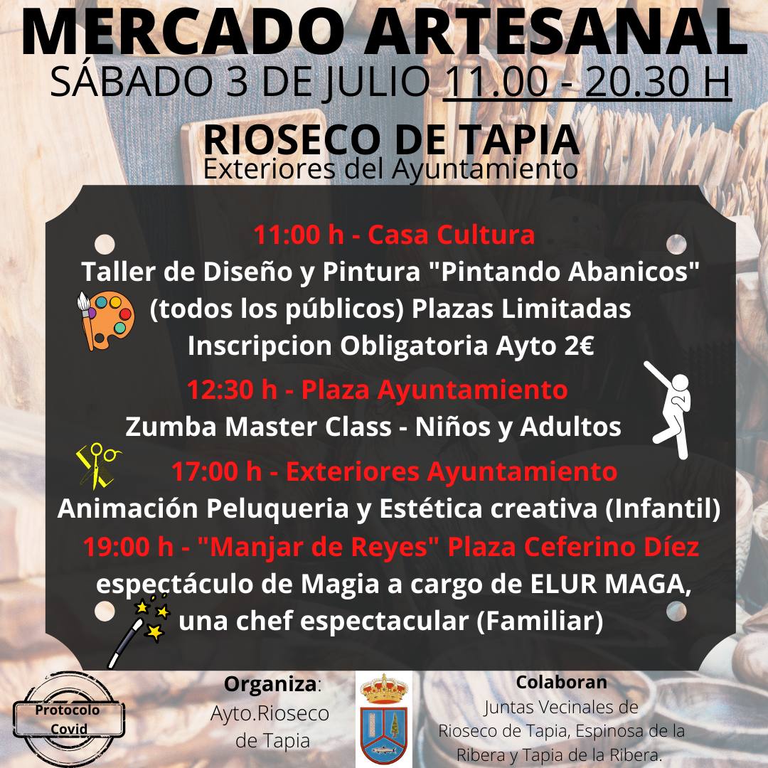 Porgrama previsto para el sábado 3 de julio en Rioseco de Tapia.