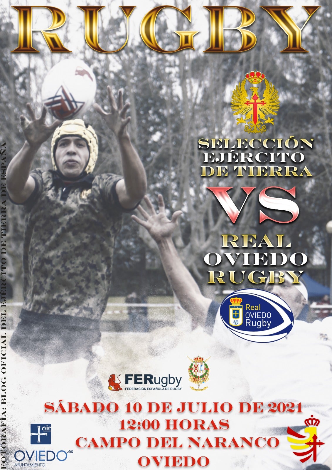 Cartel del partido de rugbi masculino