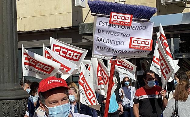 Imagen de la protesta en Ponferrada.