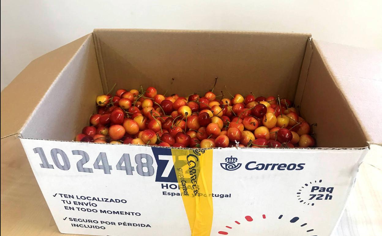 Envío de cerezas por Correos.