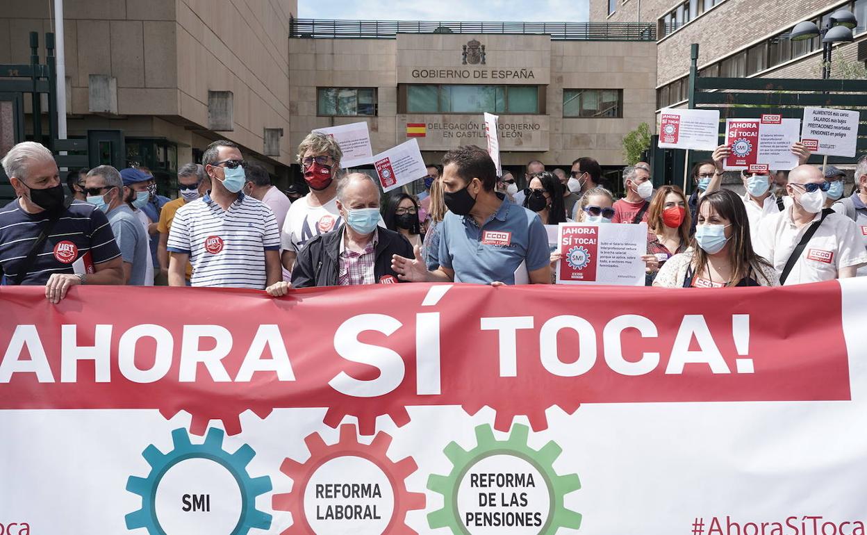 Manifestación sindical en Valladolid.