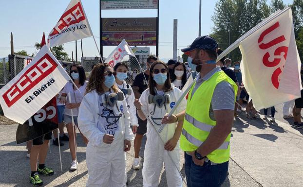 Imagen de la protesta de los trabajadores de LM.