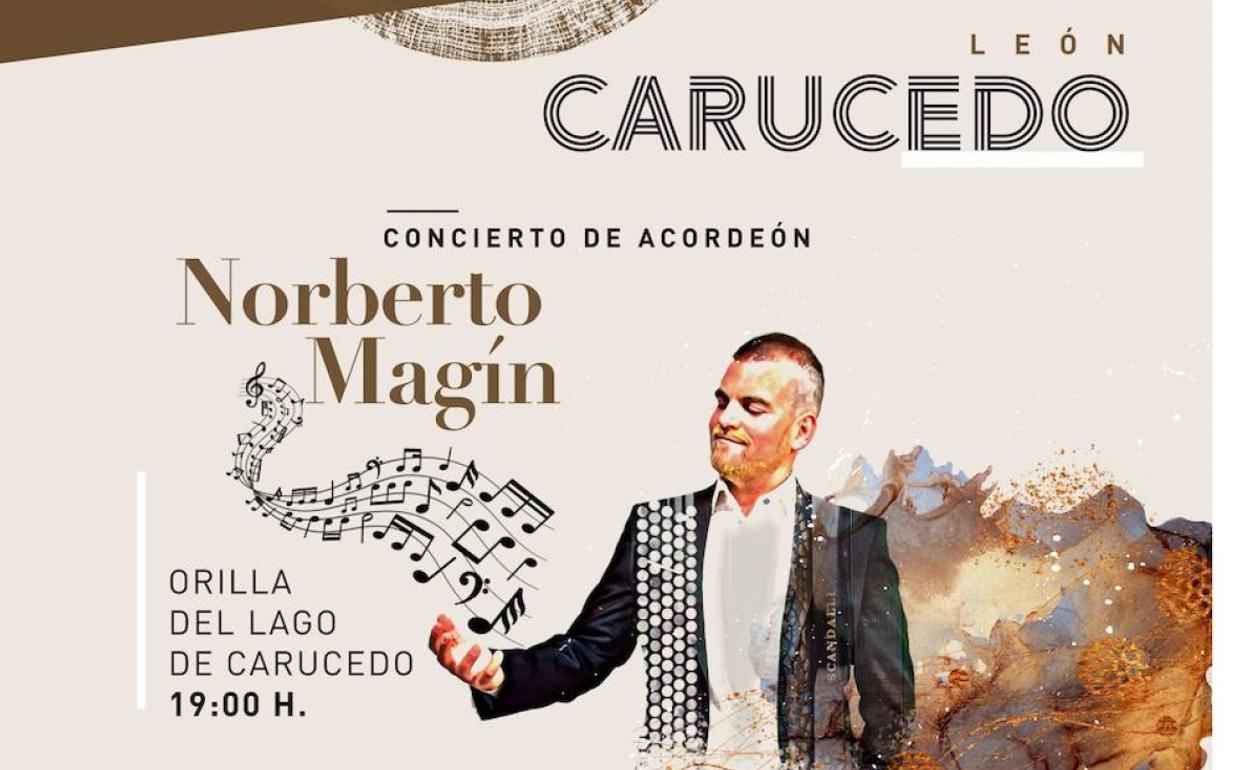 Imagen del cartel del concierto de acordeón de Norberto Magín..