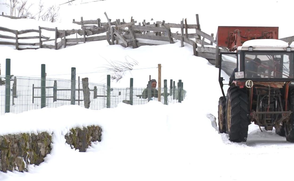 Gran nevada en San Emiliano en enero de 2021.