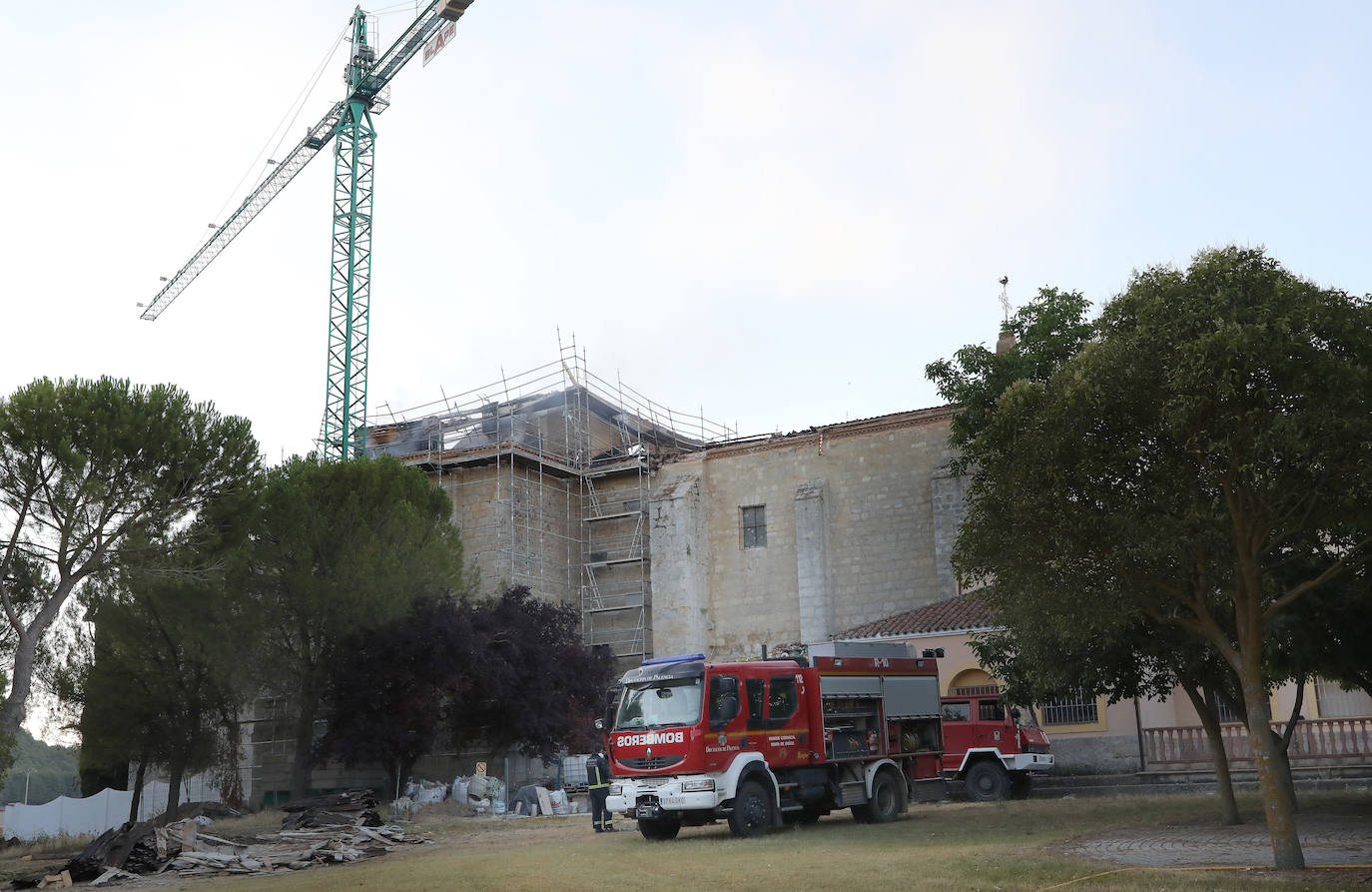 Incendio en el monasterio de la Virgen de Alconada en Ampudia. 