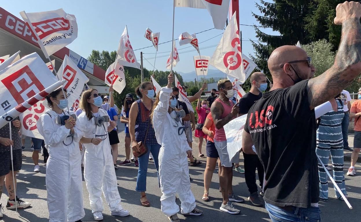 Protesta de los trabajadores de LM Windpower en Ponferrada.