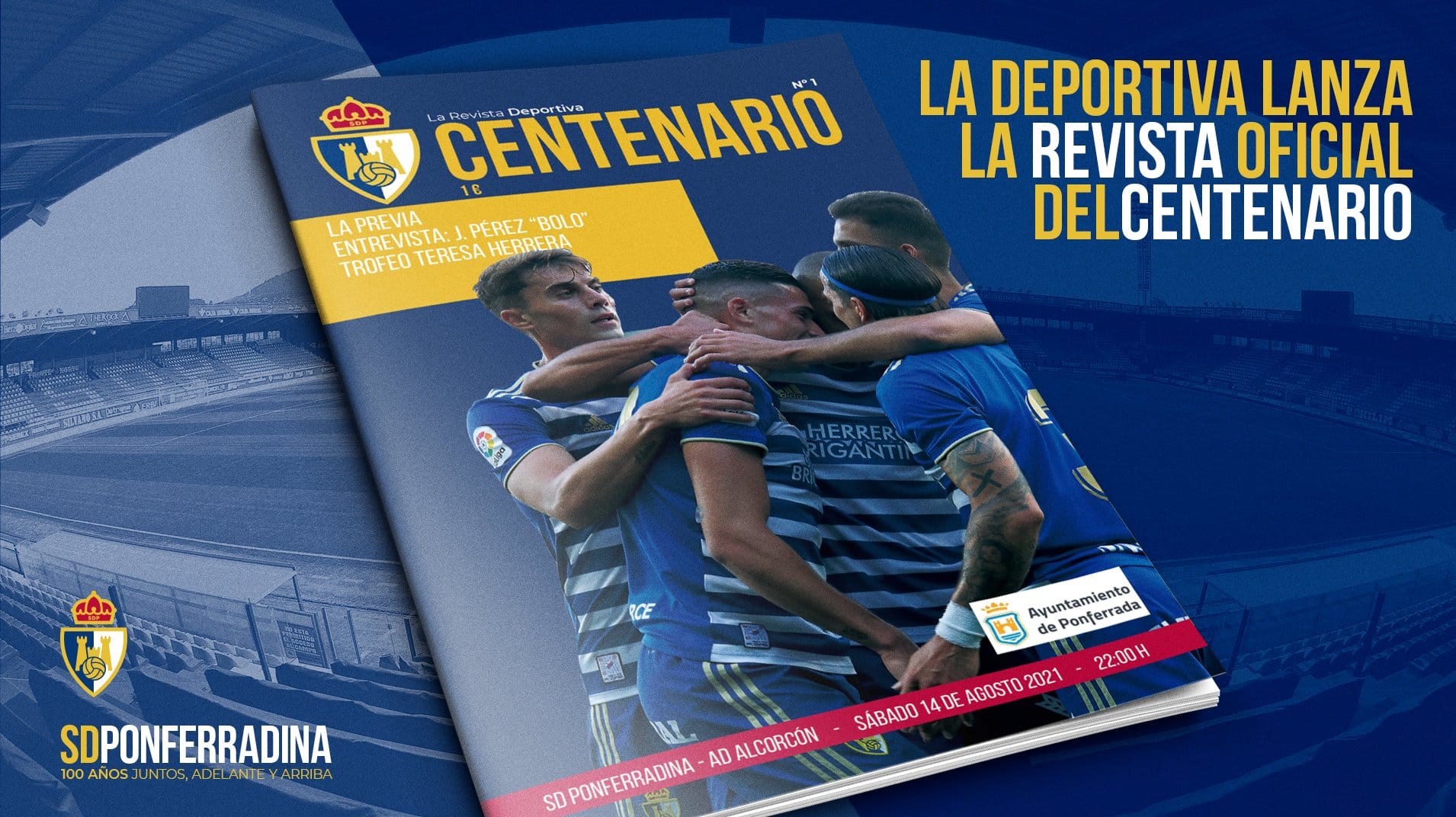 Imagen promocional de la revista del centenario de la Ponferradina.