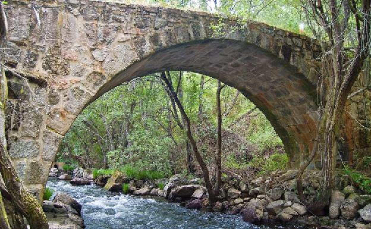 Puente de las Merinas en el camino natural de la Cañada Real Soriana Occidental.