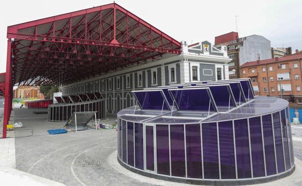 Obras de integración ferroviaria en León.