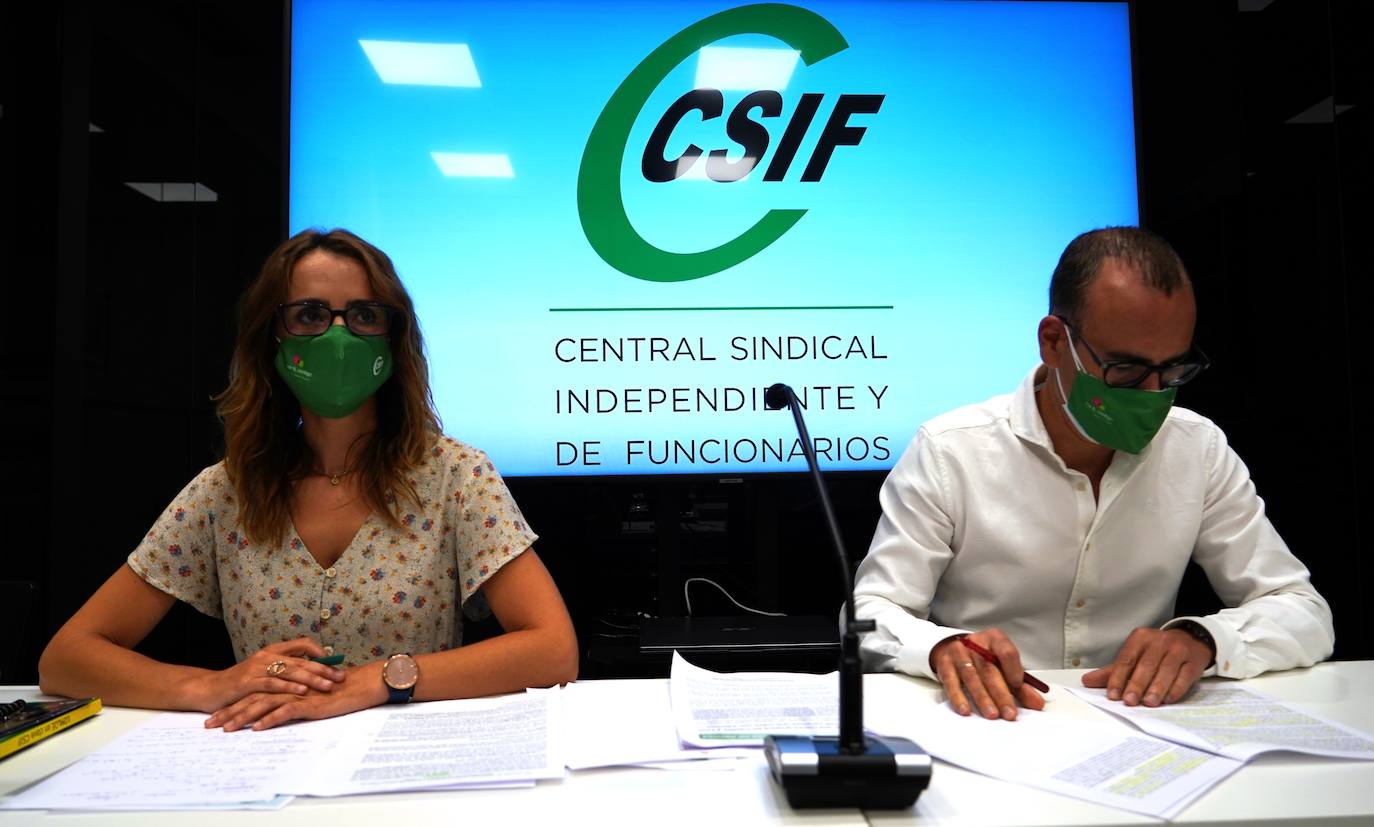 Isabel Madruga, presidenta del sector autonómico de Educación de CSIF Castilla y León, y Mariano González, responsable de negociación del sector, valoran el inicio del curso escolar 2021/2022.