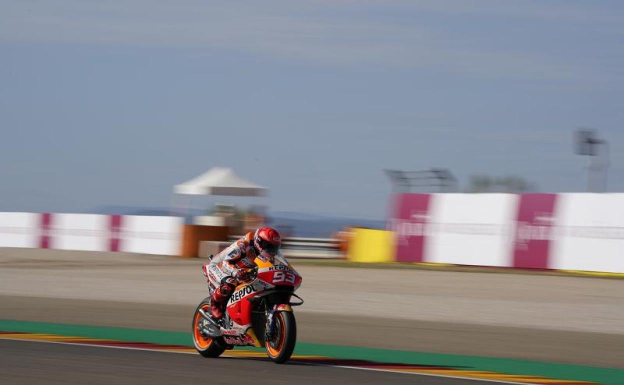 Marc Márquez, en el circuito de Motorland de Aragón.