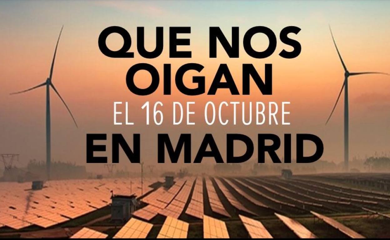 Cartel con la convocatoria de la manifestación.