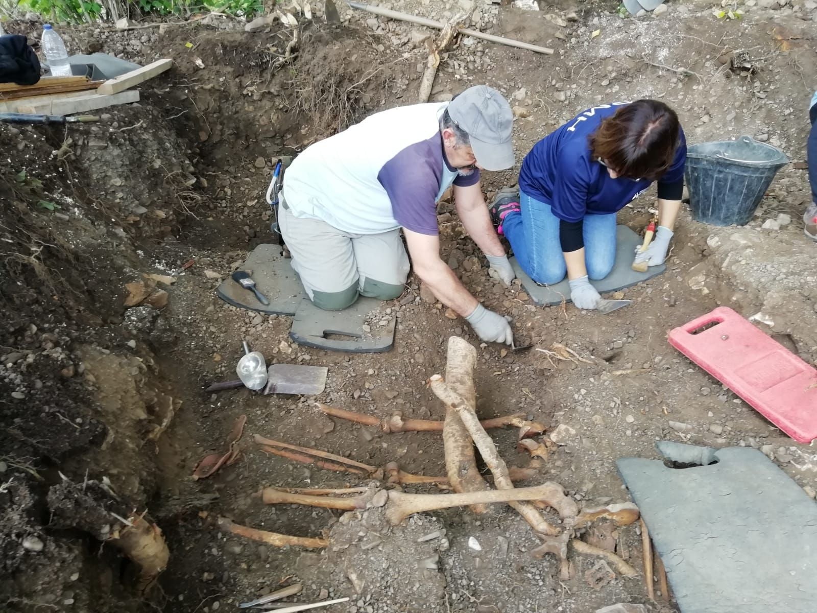 La Asociación para la Recupercuón de la Memoria Histórica (ARMH) ha localizado los dos cuerpos que buscaba en una fosa en Cospedal de Babia. Han sido hallados en el lugar en el que señalaban los trestimonios, donde según algunos vecnos de la época los llevó la Guardia Ciil y los asesinó. Junto a ellos ha aparecido una carcasa de cobre de un proyectil de mauser, que era el arma reglamentaria de la época. 