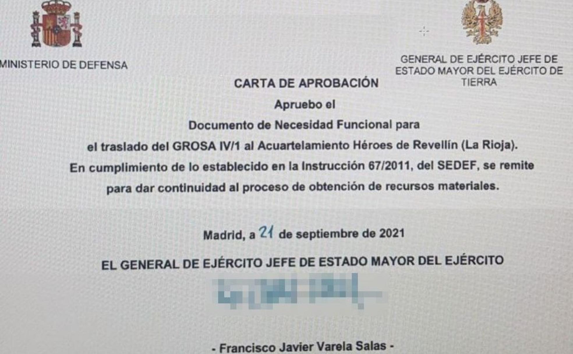 Imagen del documento interno del Estado Mayor al que ha tenido acceso este jueves leonoticias (el documento ha sido modificado parcialmente para que pueda ser vidualizado en su totalidad). Tanto el PSOE como Defensa minimizan ahora el contenido del documento ante una lluvia de críticas por la pérdida de una unidad militar clave en León. .