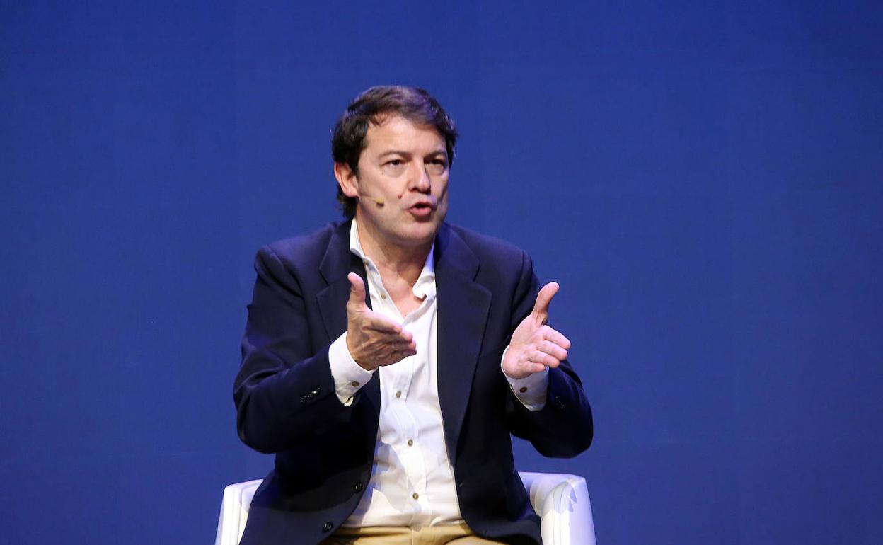 Alfonso Fernández Mañueco, durante su intervención. 
