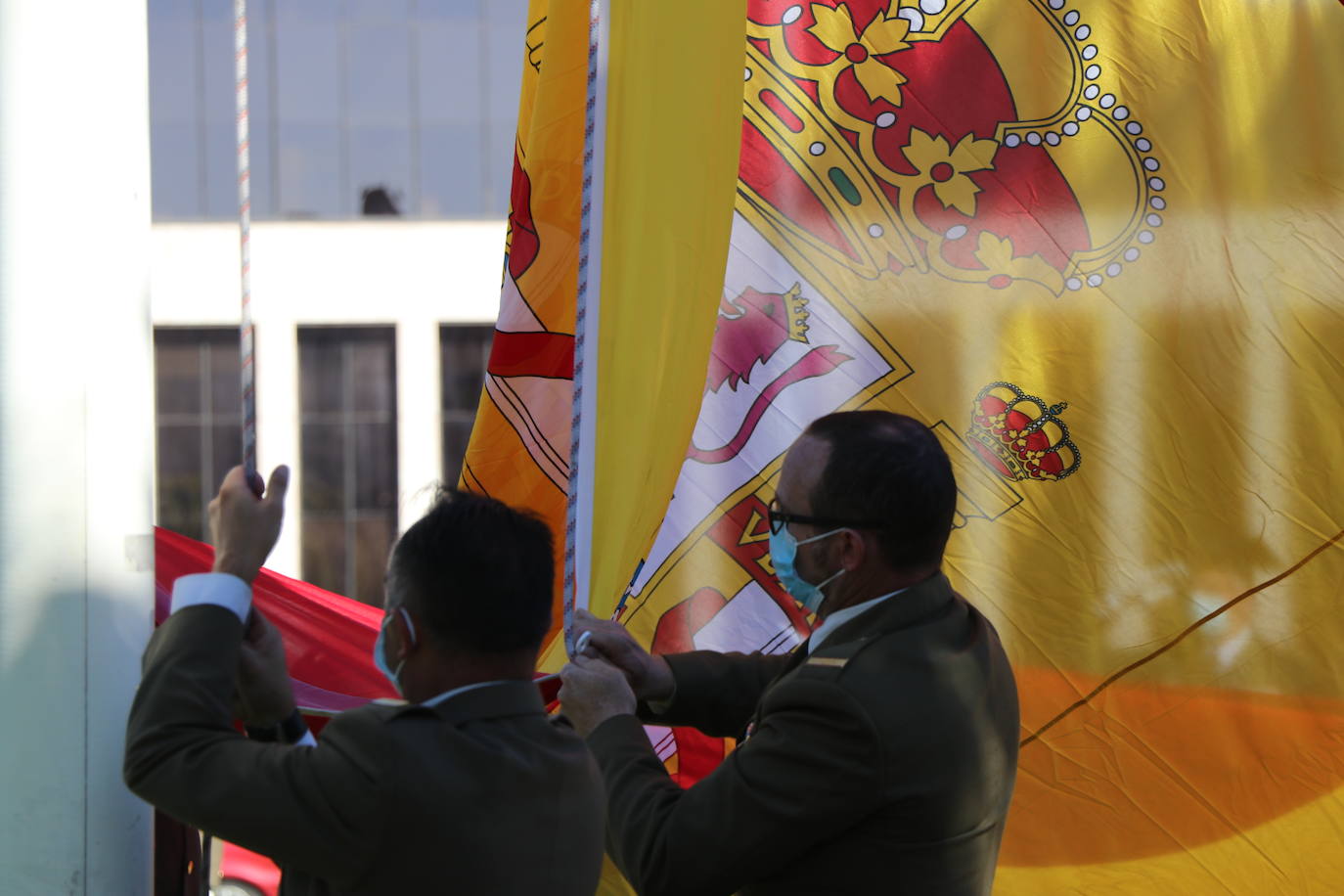 Acto castrense celebrado en León con motivo del día de la Hispanidad.