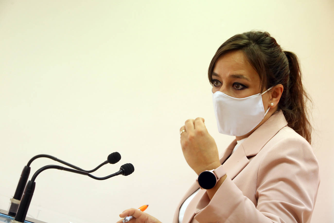 La coodinadora autonómica de Ciudadanos, Gemma Villarroel, atiende a los medios tras la celebración de la Junta Directiva del partido.