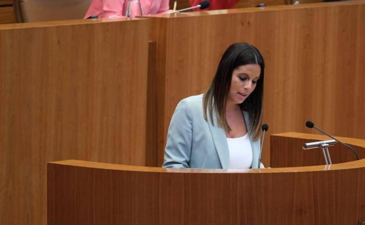 Nuria Rubio durante una intervención en la Cortes.