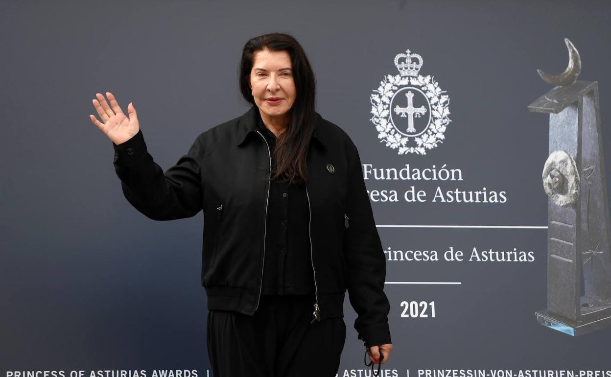 Marina Abramovic, este martes en Oviedo. 