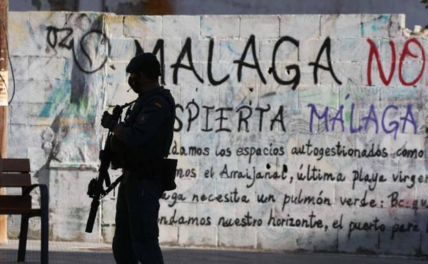 Despliegue de la Guardia Civil en Málaga.