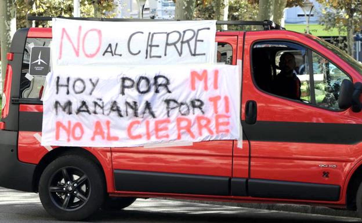 Una pancarta en una de las protestas de los trabajdores. 