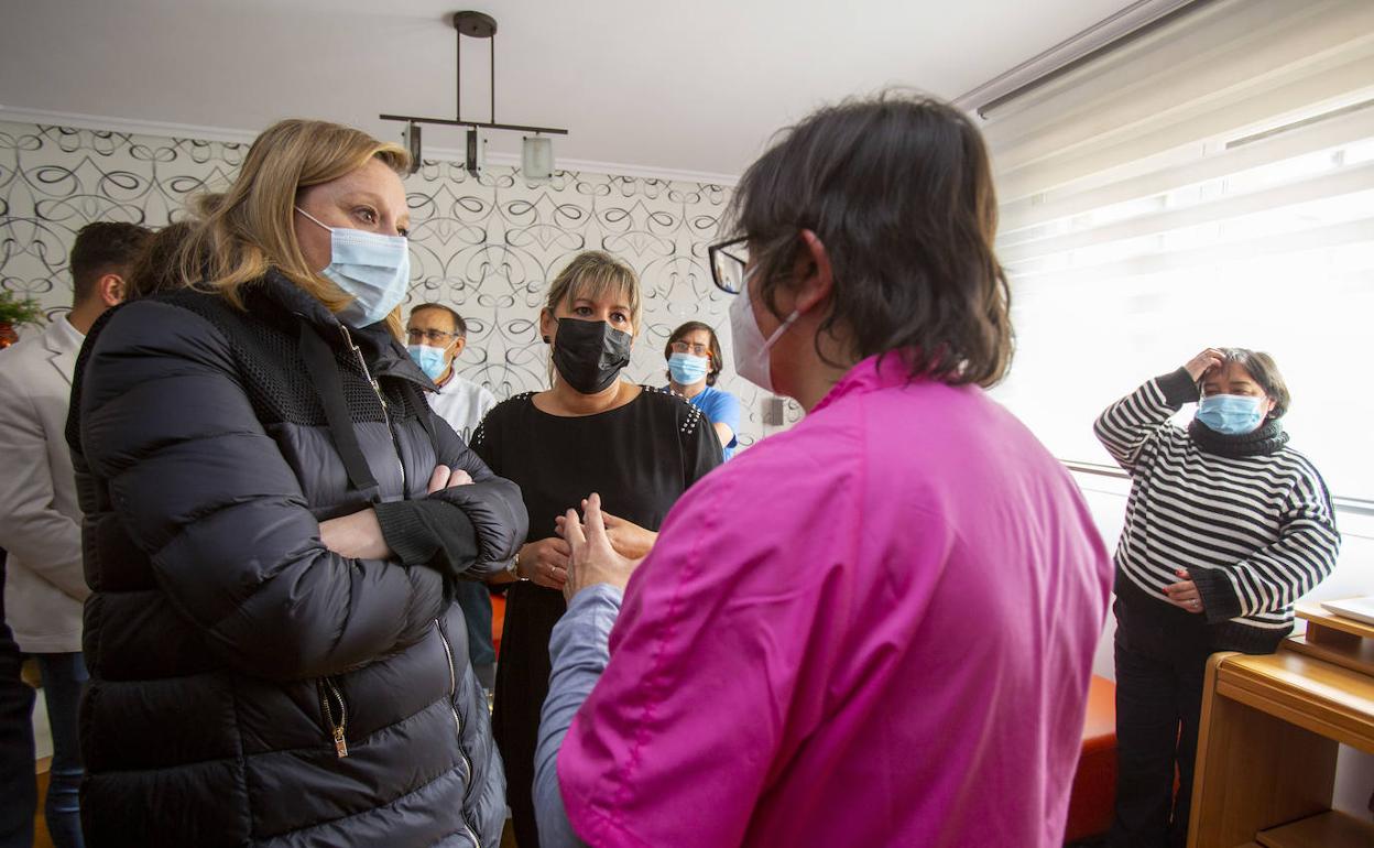 Blanco en su visita a Faema, en Ávila. 