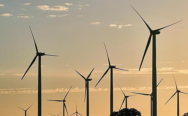 Molinos para generar energía renovable en Castilla y León.
