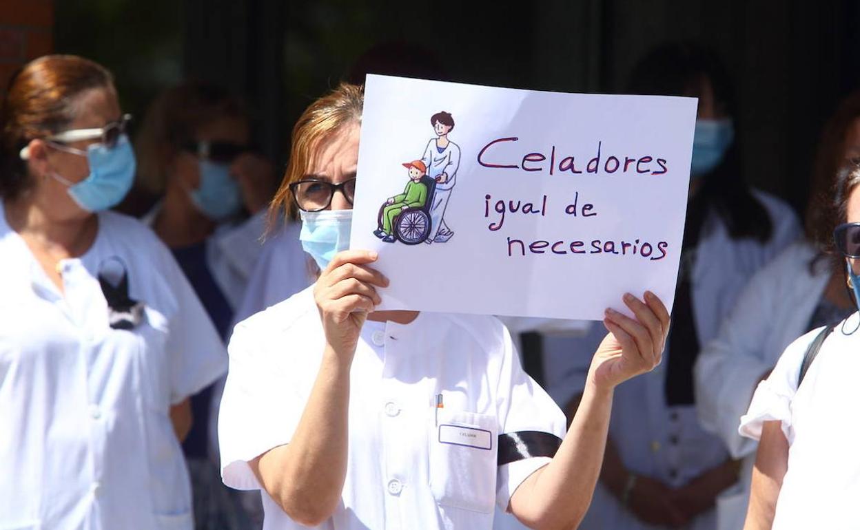 Imagen de una manifestación del colectivo de celadores.