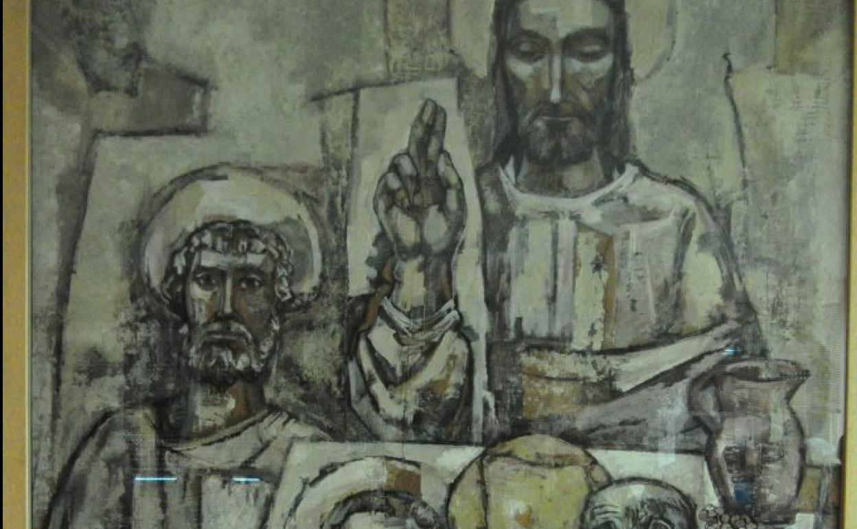 Una de las dos obras que irán a subasta este próximo 15 de noviembre y que se exhiben en la escuela de FP de La Robla.