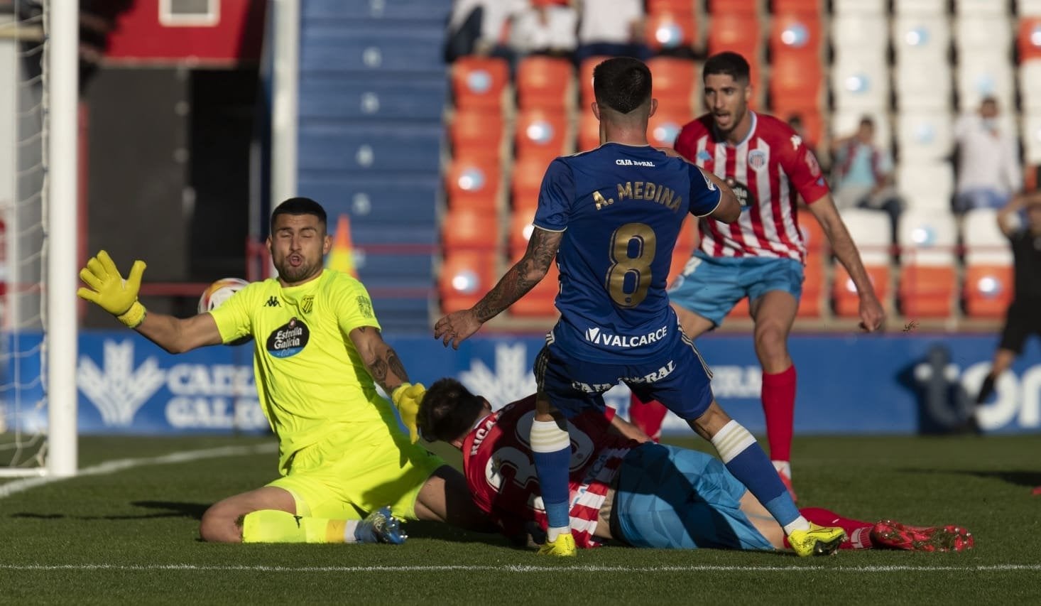 Encuentro disputado por el Lugo y la Ponferradina correspondiente a la Jornada 15 de la Liga Smartbank.