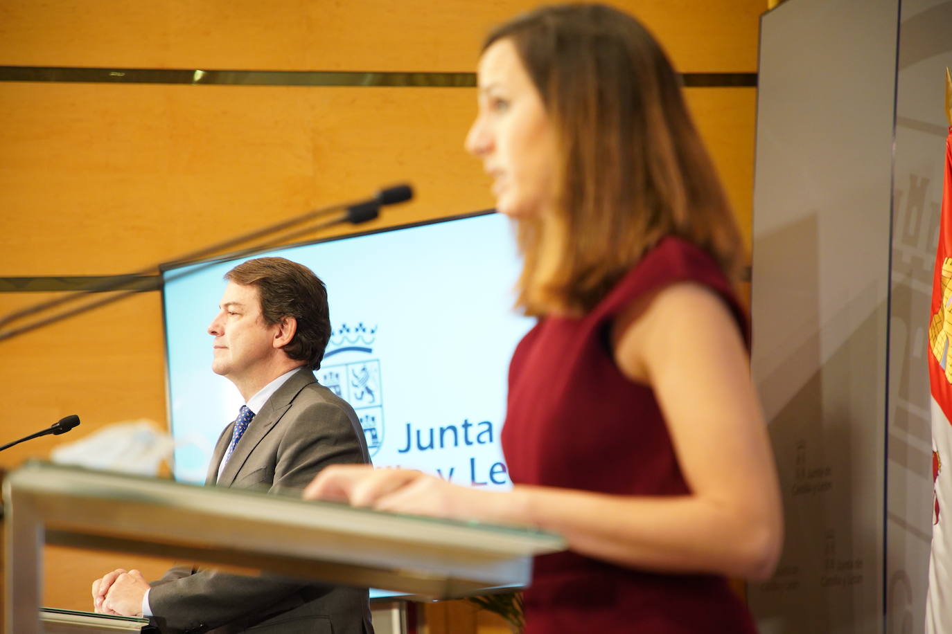 El presidente de la Junta de Castilla y León, Alfonso Fernández Mañueco, se reúne con la ministra de Derechos Sociales y Agenda 2030, Ione Belarra.