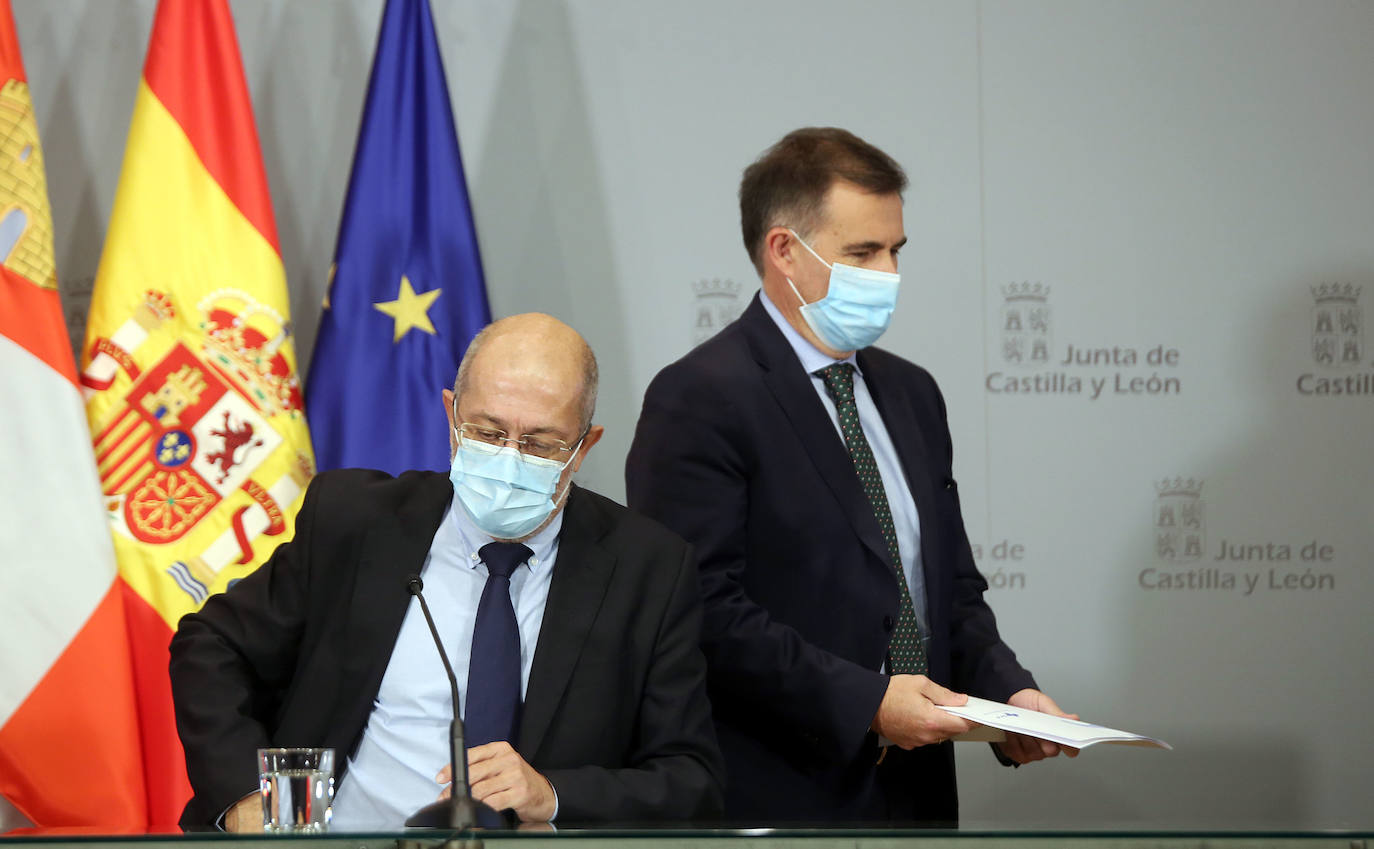 El vicepresidente, portavoz y consejero de Transparencia, Ordenación del Territorio y Acción Exterior, Francisco Igea, y la consejera de Sanidad, Verónica Casado, presentan los nuevos indicadores y recursos del Observatorio del Sistema de Salud de Castilla y León.