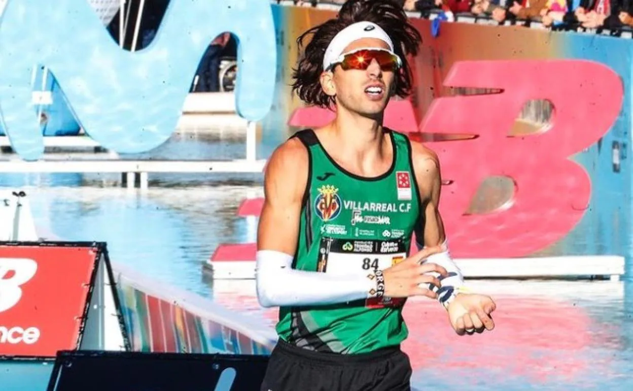 Jorge Blanco, durante su participación en el maratón de Valencia.