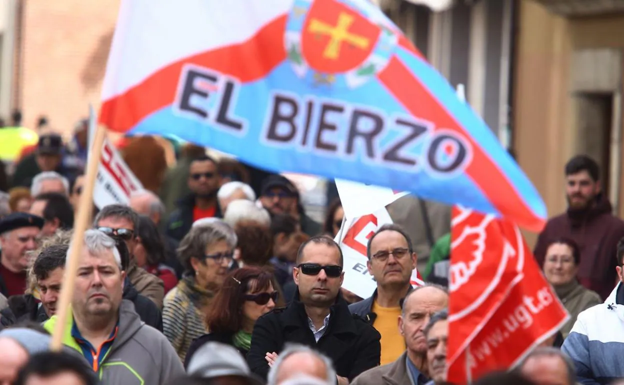 Manifestación por el futuro del Bierzo en Ponferrada en febrero de 2020.