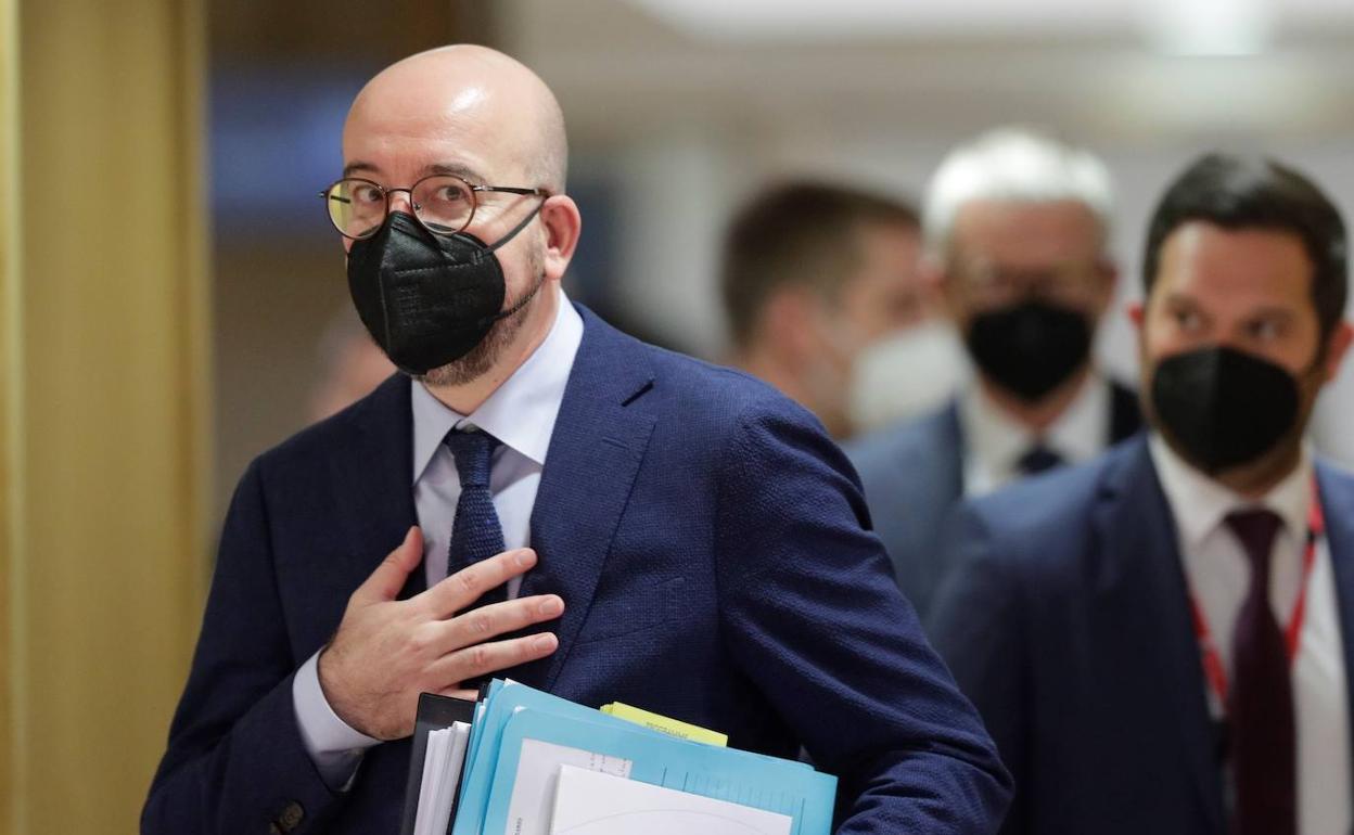 El presidente del Consejo Europeo, Charles Michel, antes de la reunión en Bruselas. 