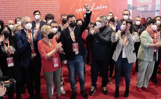 Javier Alfonso Cendón, durante el 14º Congreso Federal del PSOE de León celebrado este sábado, en el que ha sido reelegido como secretario provincial socialista.